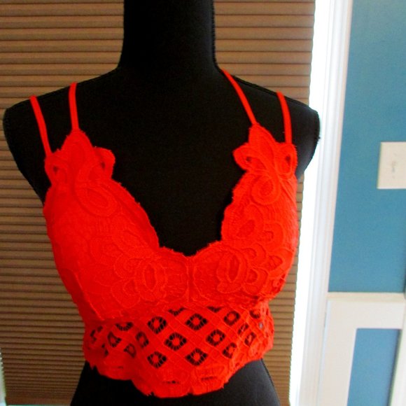 Anemone Tops - Anemone Orange Spice Bralette. Adorable crisscross back, elastic midriff. Sz XL.